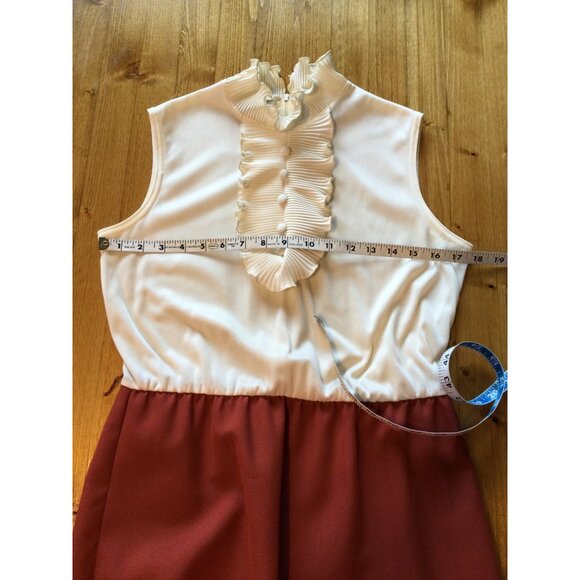 Vintage Sunshine Alley Dress & Jacket Belt Size 10 Ruffled Collar Made In USA - Picture 9 of 16